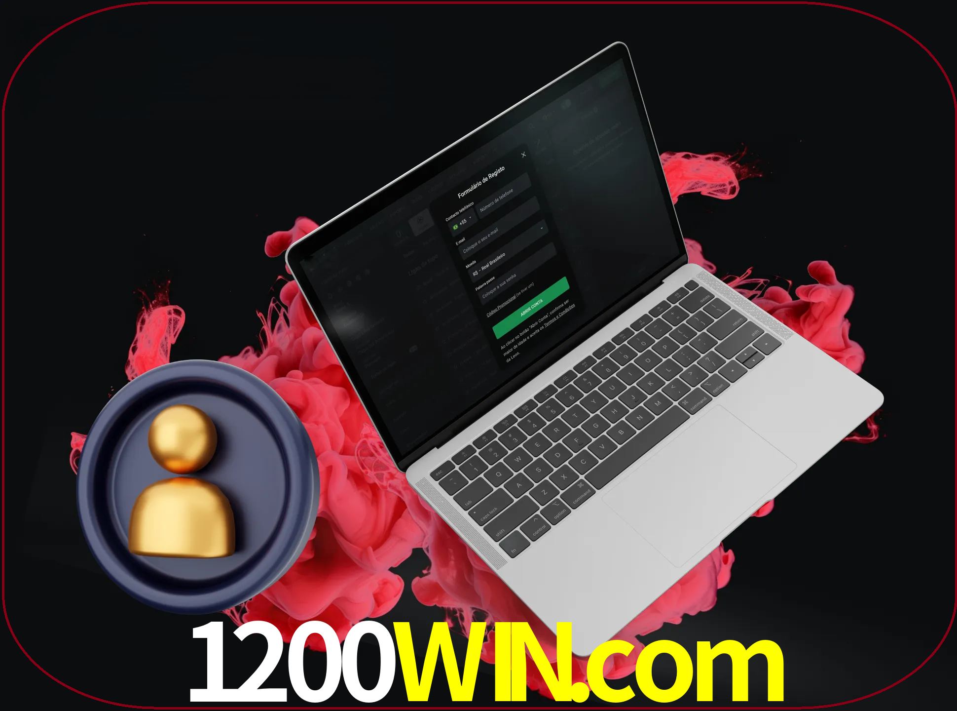 No cabeçalho do site 1200win, clique no botão que o levará a um formulário especial onde terá de introduzir as suas informações actuais.