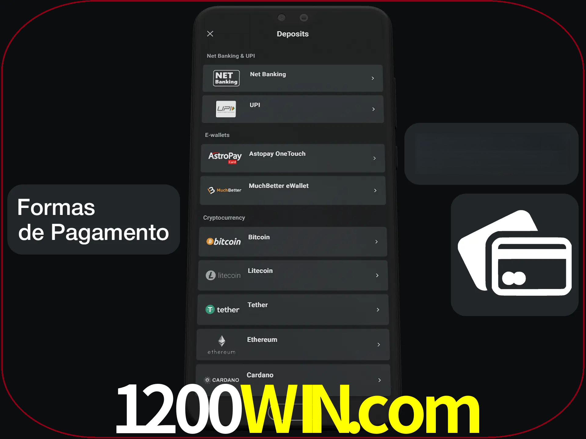 Escolha a forma de pagamento de sua preferência.