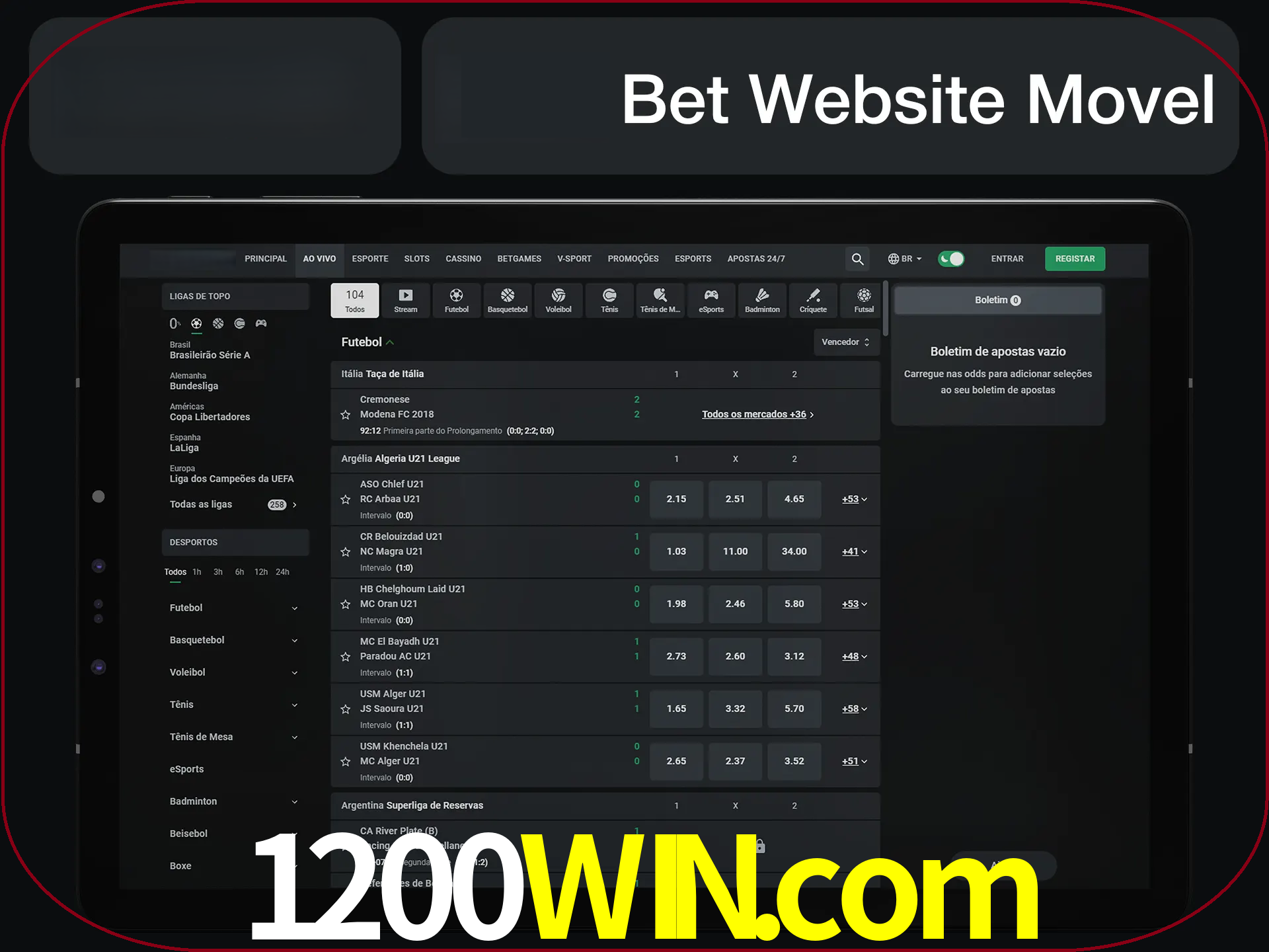 Use nosso website em qualquer dispositivo.
